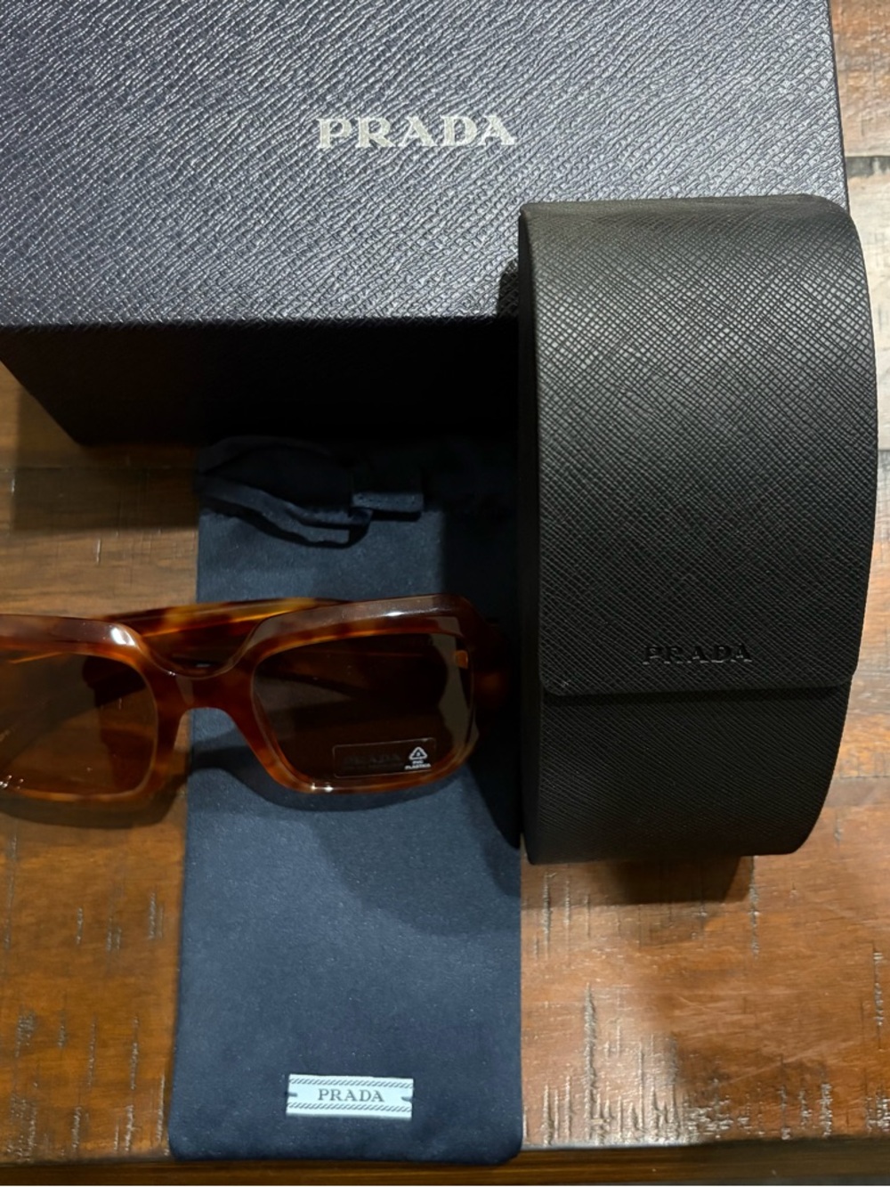 PRADA Tortoiseshell Acetate Sunglasses - Brown/Amber
